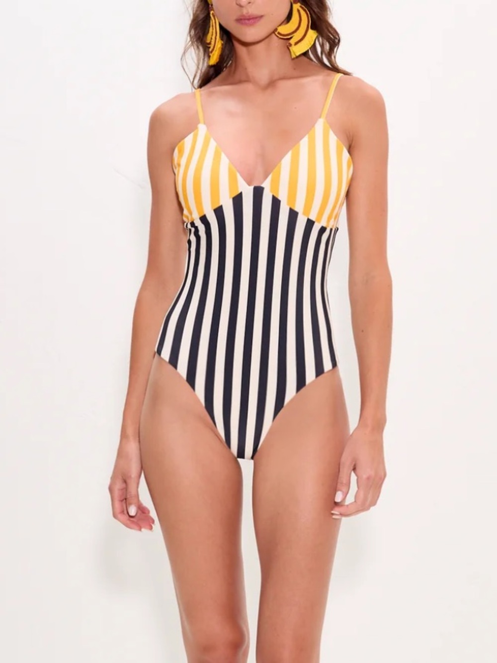 Simon miller BEHATI ONE PIECE IN SUNGOLD STRIPE COMBO Sz L